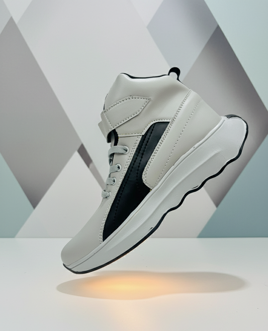 Stylish White & Black High-Top Sneakers for Men - The Ultimate Gen Z Streetwear