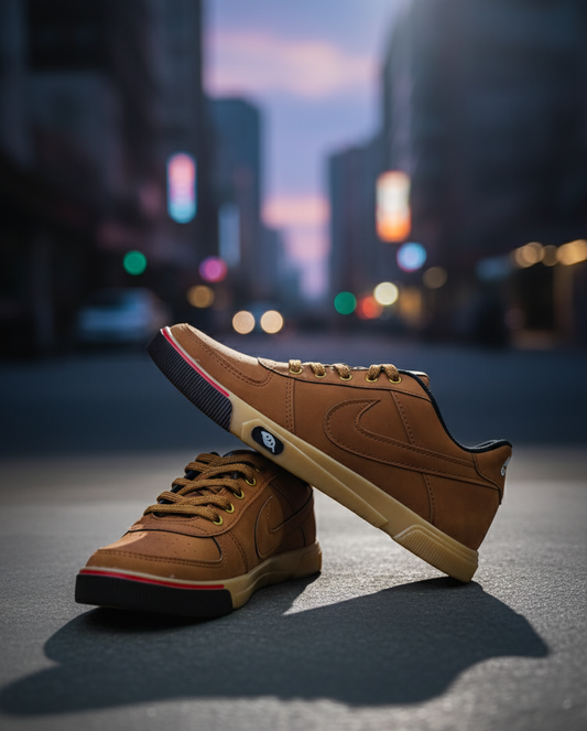 Men’s Brown Casual Sneakers – Comfortable Low-Top Lace-Up Shoes | Padma Shoes